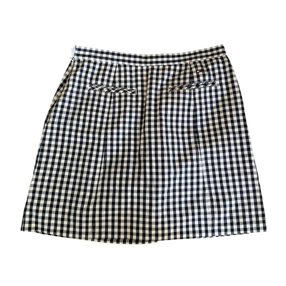 TOMMY HILFIGER Plaid Silk Cotton Blend Golf Skort Size 8 - Picture 7 of 10